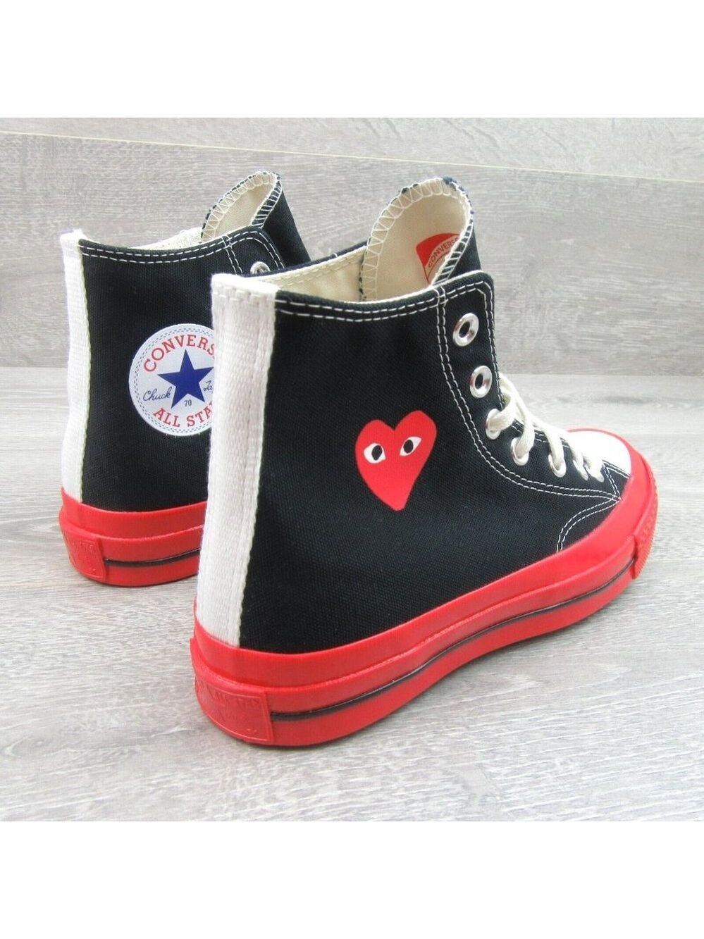 Converse x Chuck 70 HI Comme des Garcons CDG PLAY Sneakers Mens 5 / Womens 7 NEW - Picture 7 of 14